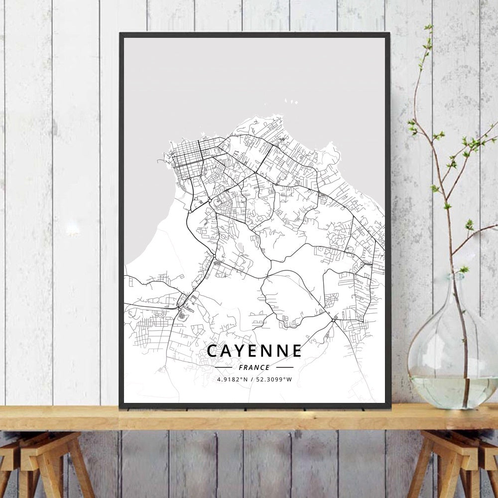 Home Decor Wall Art Poster France City Map