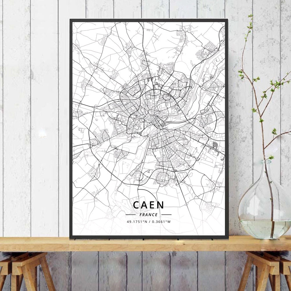 Home Decor Wall Art Poster France City Map