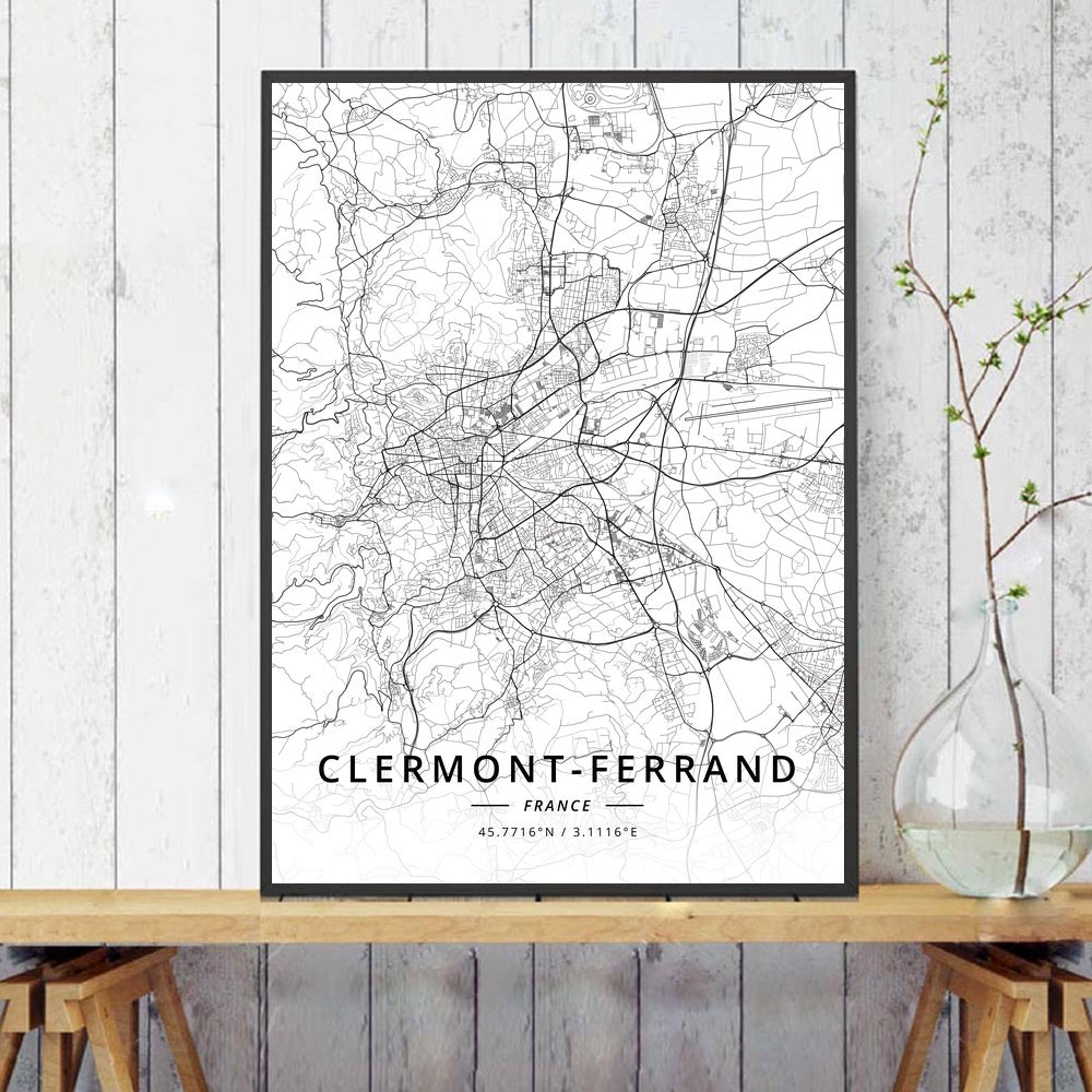 Home Decor Wall Art Poster France City Map